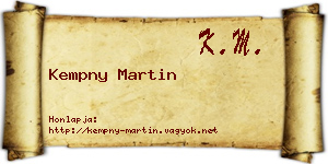 Kempny Martin névjegykártya