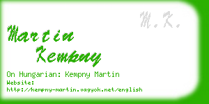 martin kempny business card